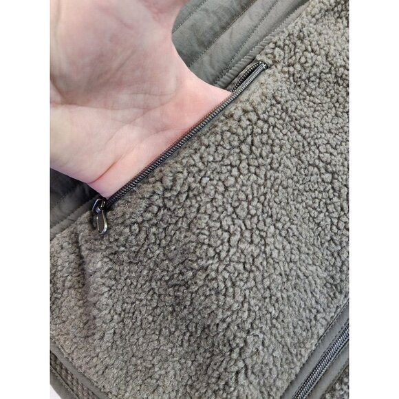 RUFF HEWN Cozy Gray Faux Sherpa Fleece Full Zip L Wicking Cabin Outdoor Neutral - Picture 6 of 10